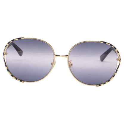 Gucci GG0595S Bamboo Round-Framed Sunglasses in Gold Metal
