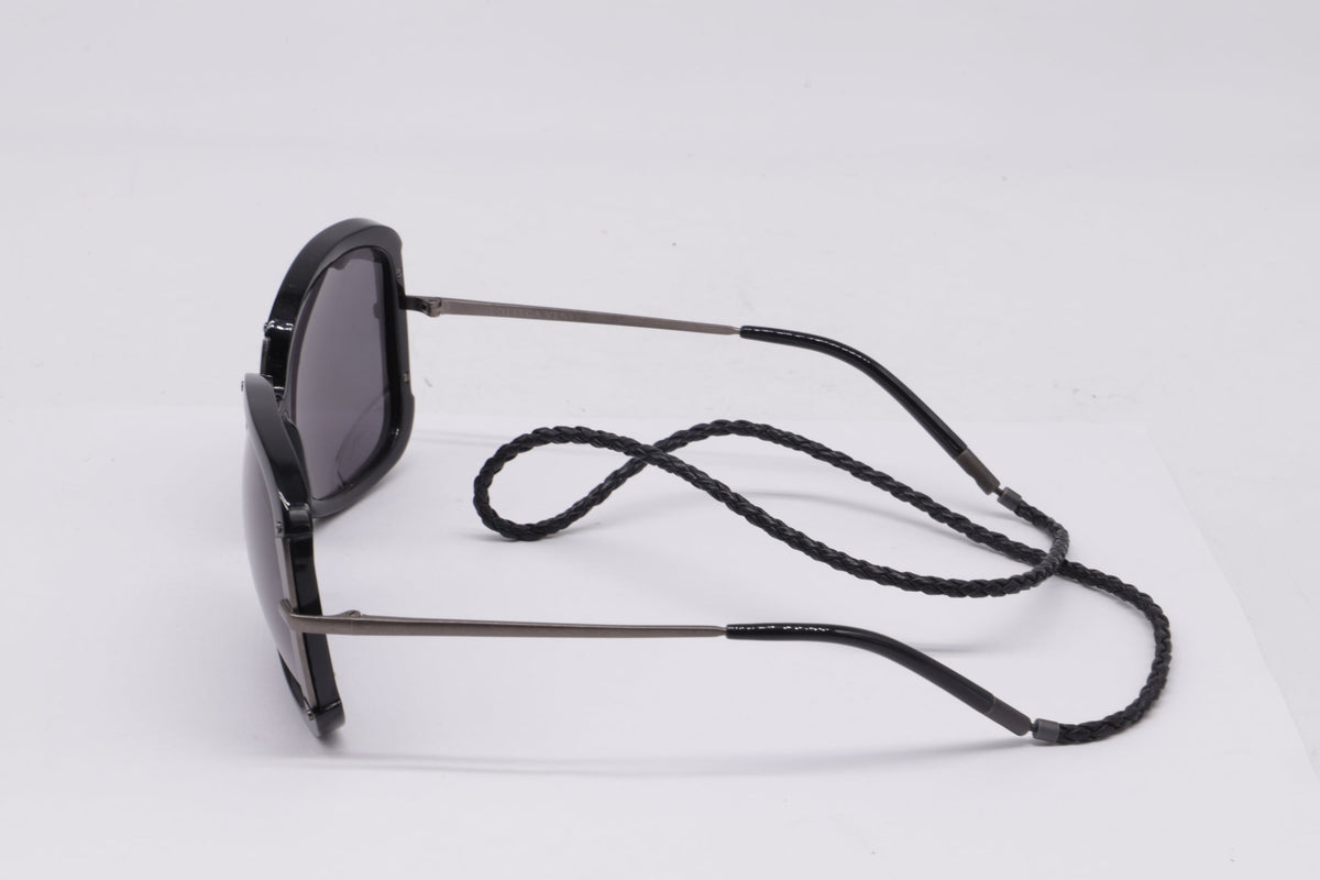 Bottega Veneta Square Sunglasses in Black Metal