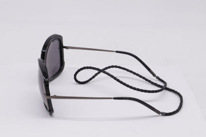 Bottega Veneta Square Sunglasses in Black Metal