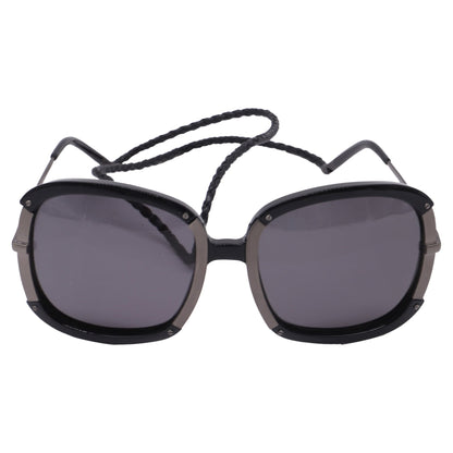 Bottega Veneta Square Sunglasses in Black Metal