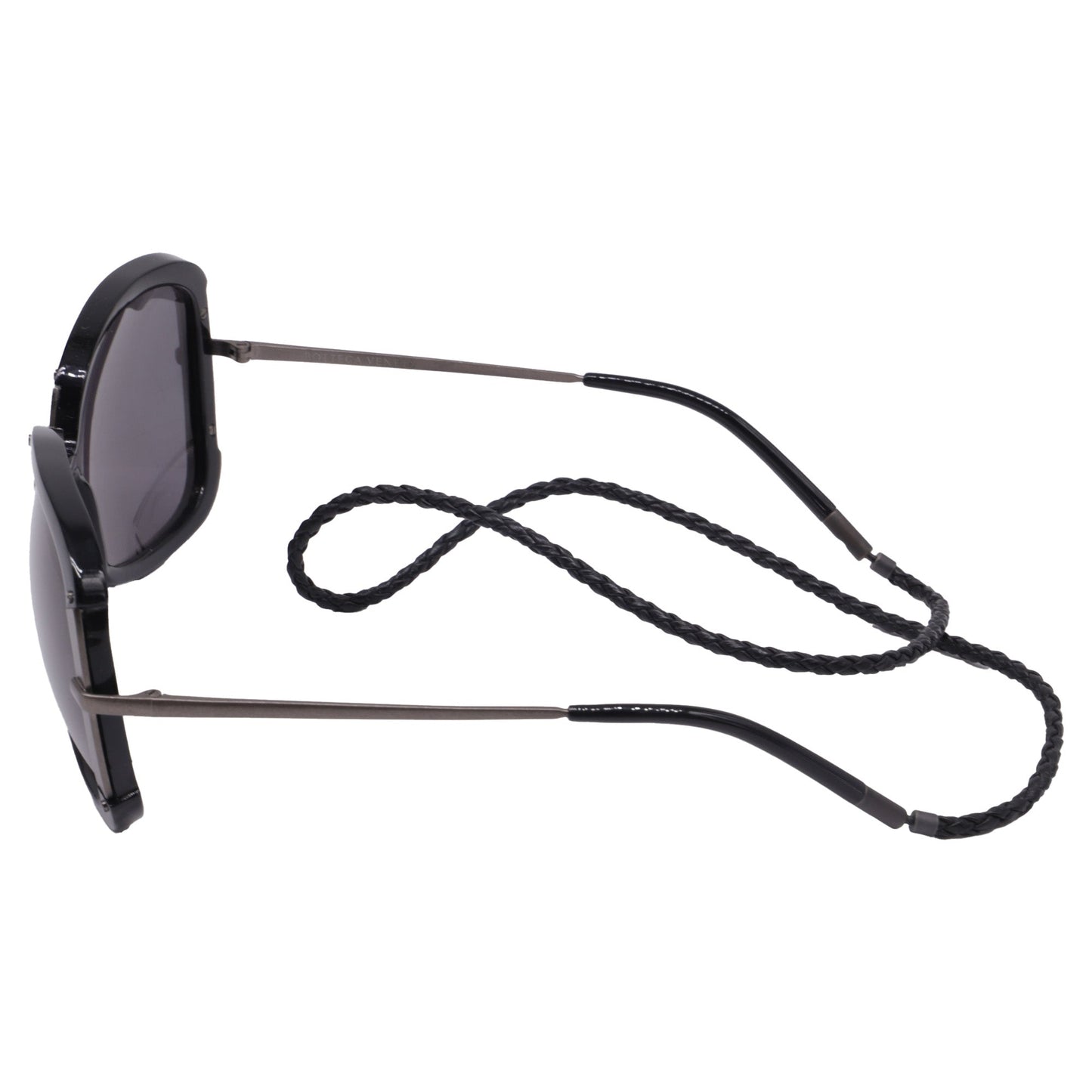 Bottega Veneta Square Sunglasses in Black Metal