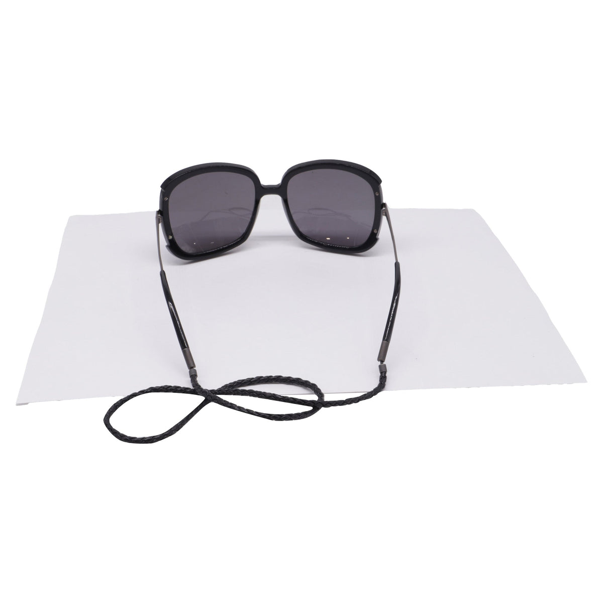 Bottega Veneta Square Sunglasses in Black Metal