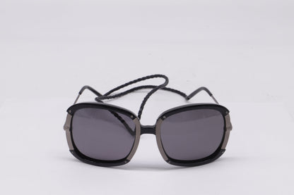 Bottega Veneta Square Sunglasses in Black Metal