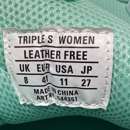 Women's Balenciaga Triple S Clear Sole Sneakers in Mint Polyester