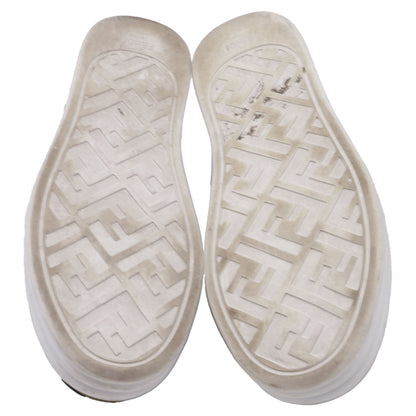 Women's Fendi Rise Brand-Pattern Stretch-Woven Low-Top Skate Shoes in Brown Canvas