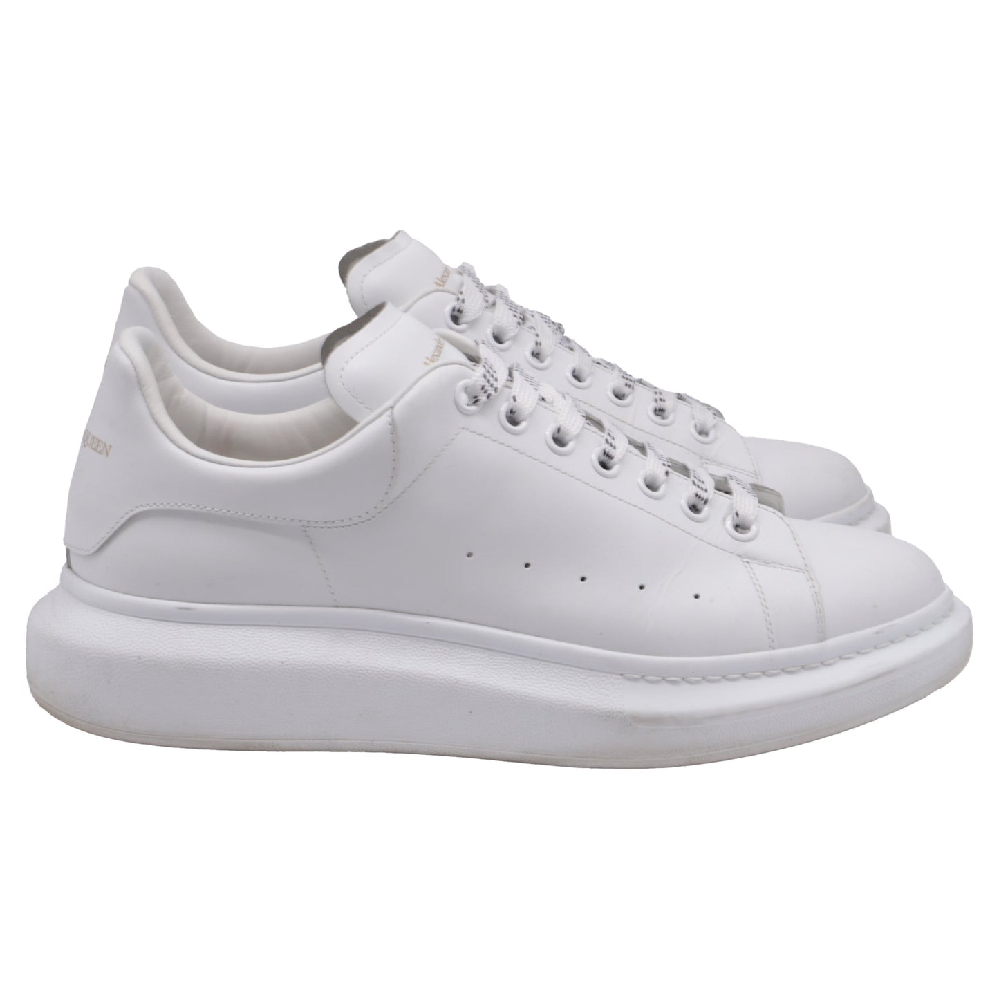 Men's Alexander McQueen Oversized Platform Sneakers in White Leather