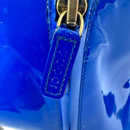 Women's Gucci Pointed Toe Ankle Boots in Blue Patent Leather