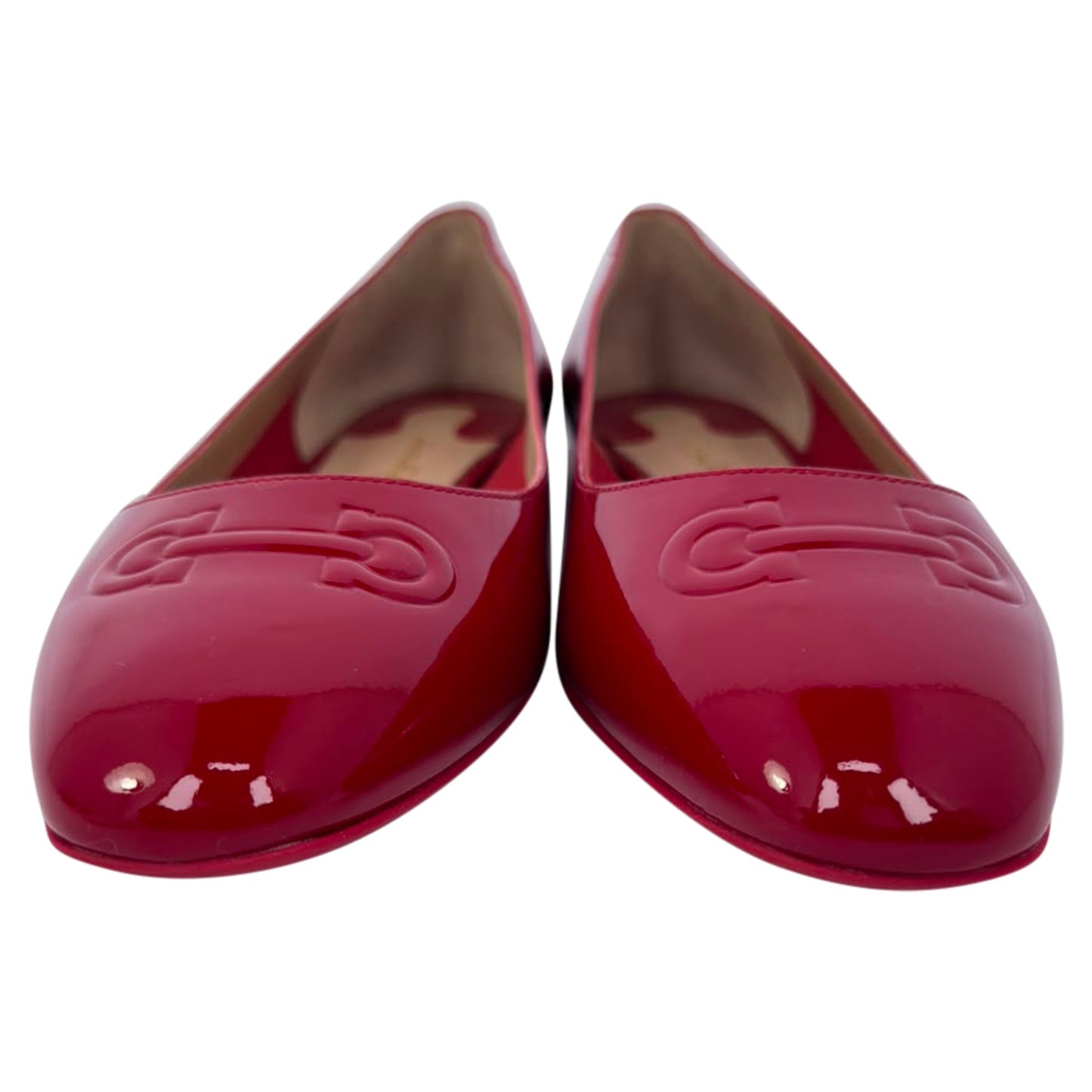 Women's Salvatore Ferragamo Horsebit Ballet Flats in Burgundy Patent Leather