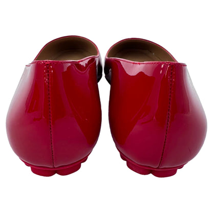 Women's Salvatore Ferragamo Horsebit Ballet Flats in Burgundy Patent Leather