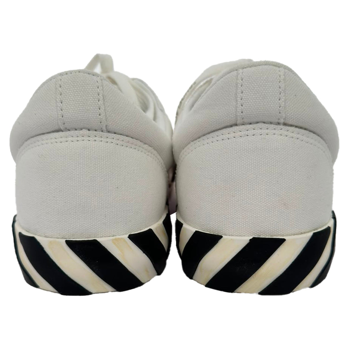 Women's Off-White Vulcanized Eco Sneakers in White Canvas