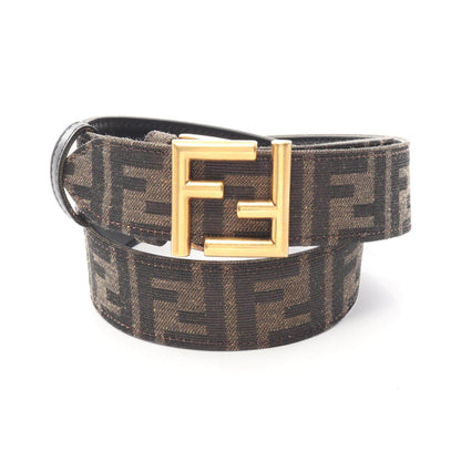 Fendi FF Logo Reversible Leather Canvas Belt