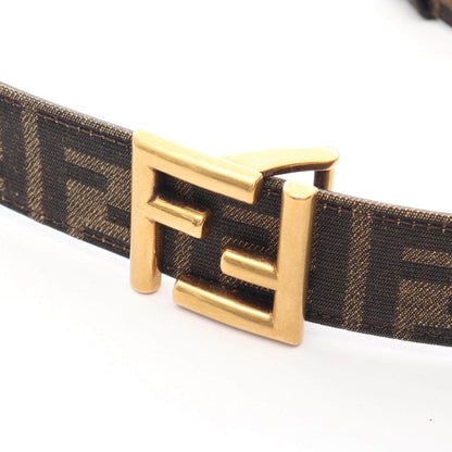 Fendi FF Logo Reversible Leather Canvas Belt
