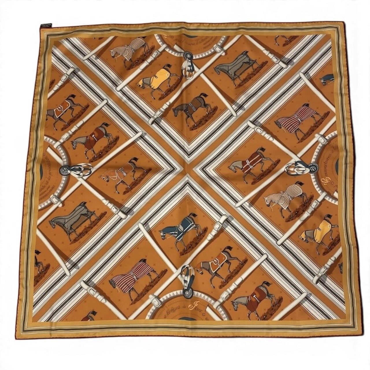 Hermes Carre90 Double Face Silk Scarf