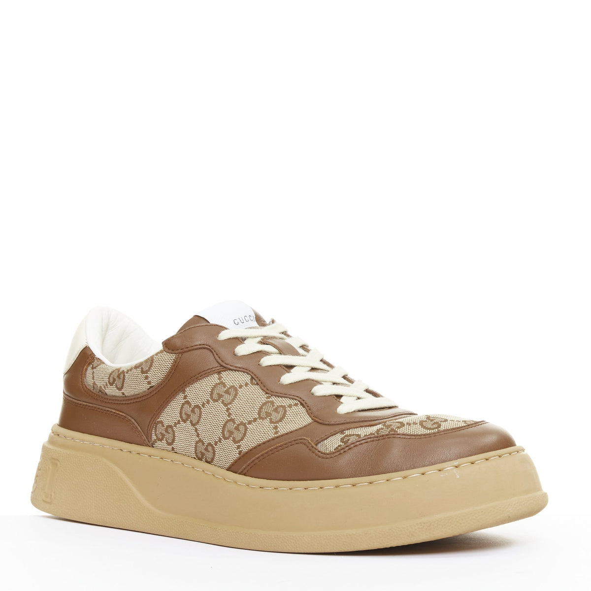 Men's Gucci Leather Canvas Monogram Sneakers