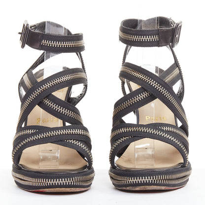 Women's Christian Louboutin Zipper Platform Sandals