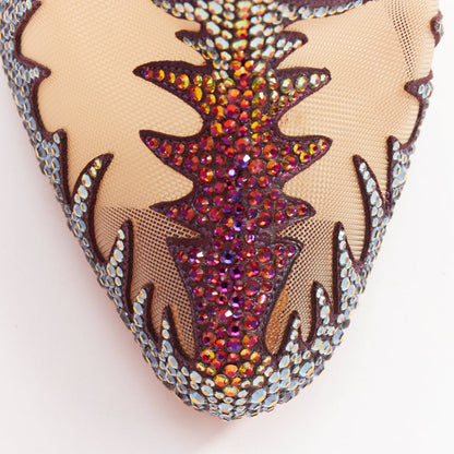 Women's Christian Louboutin Suede Crystal Mesh Boots