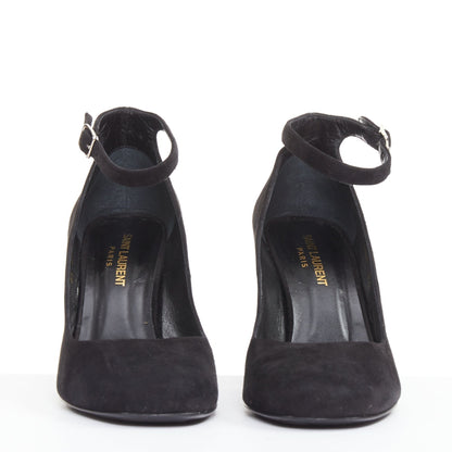 Women's Saint Laurent Suede Leather Mary Jane Pumps