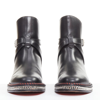 Women's Christian Louboutin Leather Buckle Boots