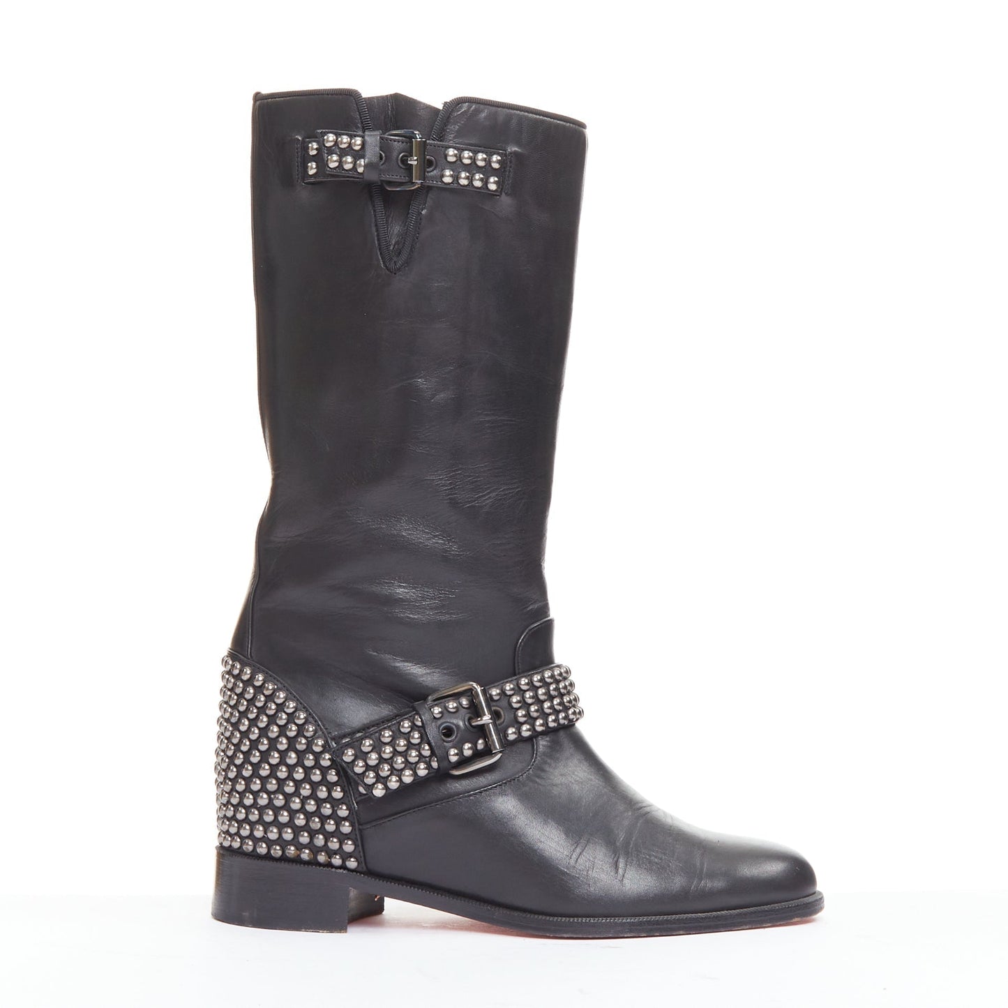 Women's Christian Louboutin Studded Wedged Boots