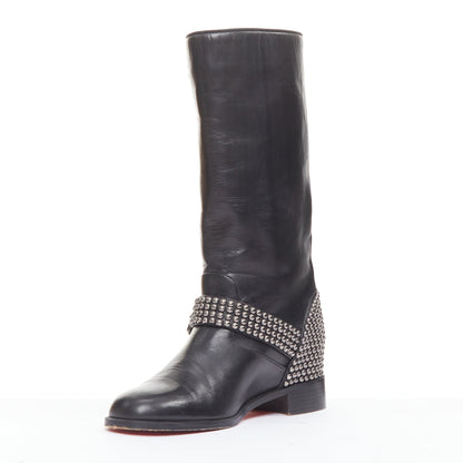 Women's Christian Louboutin Studded Wedged Boots