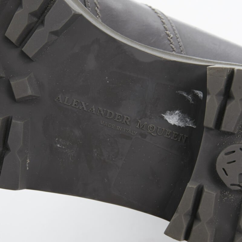 Women's Alexander Mcqueen Leather Fur Combat Boot