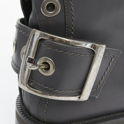 Women's Alexander Mcqueen Leather Fur Combat Boot