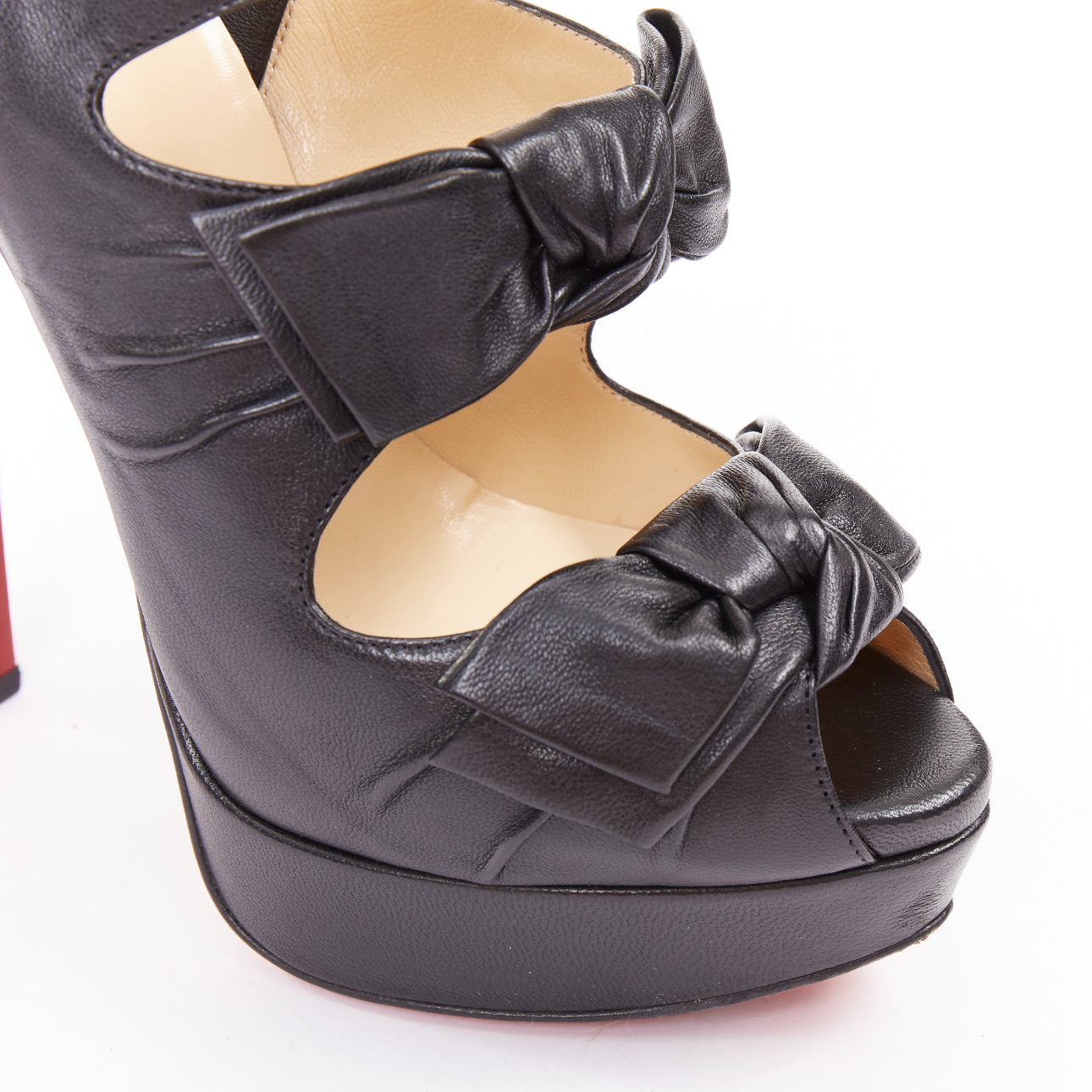 Women's Christian Louboutin Bow Platform Heels