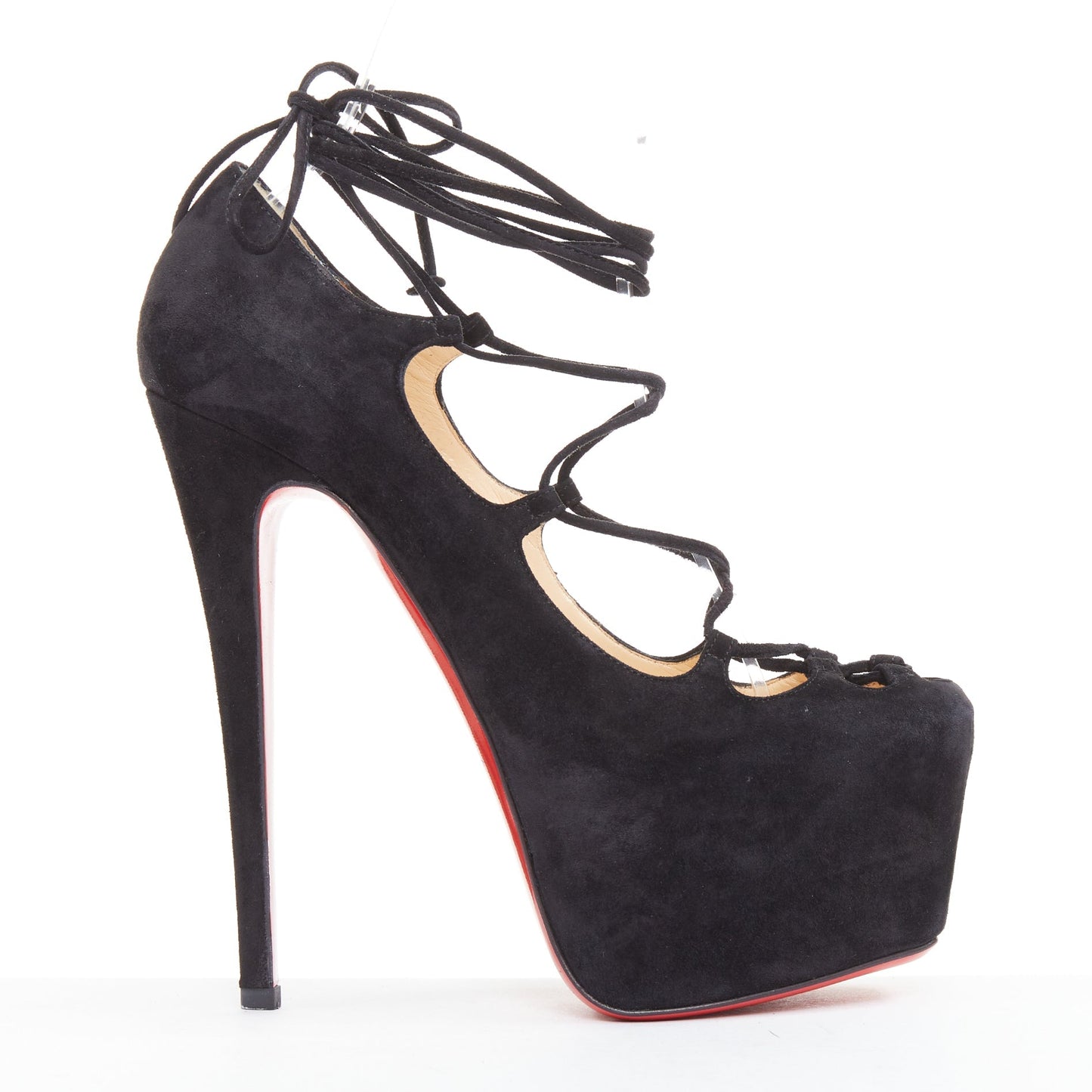 Women's Christian Louboutin Suede Square Toe Pumps