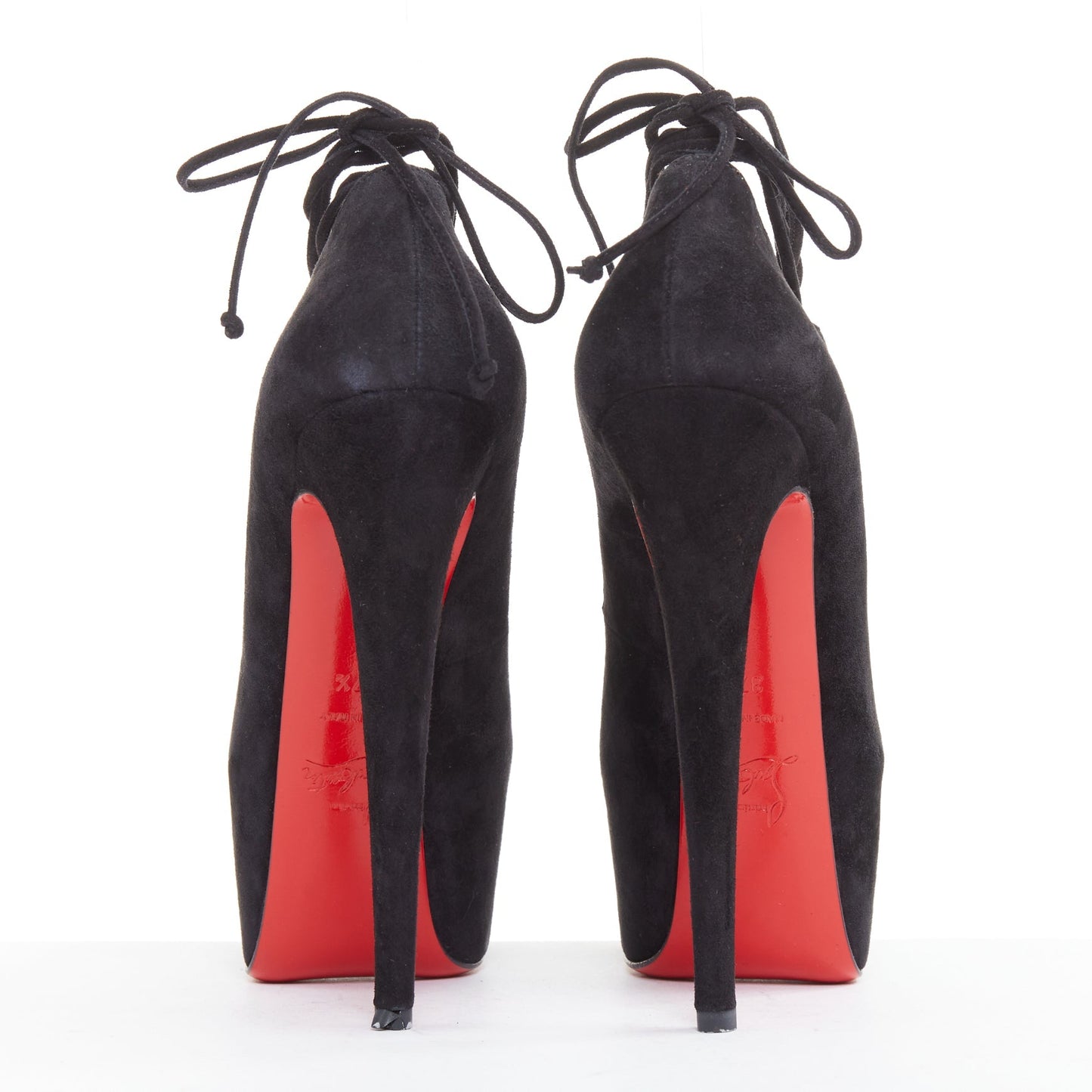 Women's Christian Louboutin Suede Square Toe Pumps
