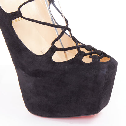 Women's Christian Louboutin Suede Square Toe Pumps