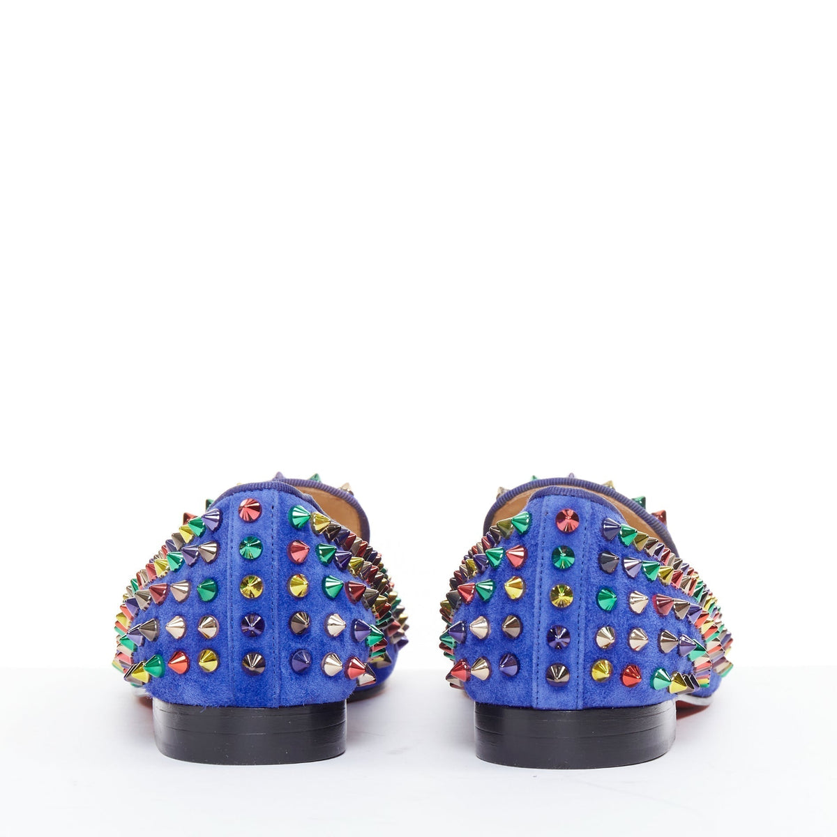 Women's Christian Louboutin Suede Spike Flats