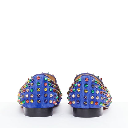 Women's Christian Louboutin Suede Spike Flats