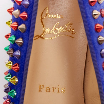 Women's Christian Louboutin Suede Spike Flats