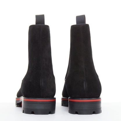 Men's Christian Louboutin Suede Lug Sole Boots