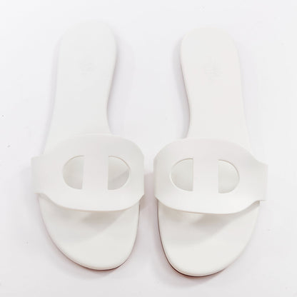 Women's Hermes Leather Flat Sandal Slippers