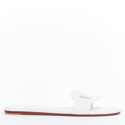 Women's Hermes Leather Flat Sandal Slippers