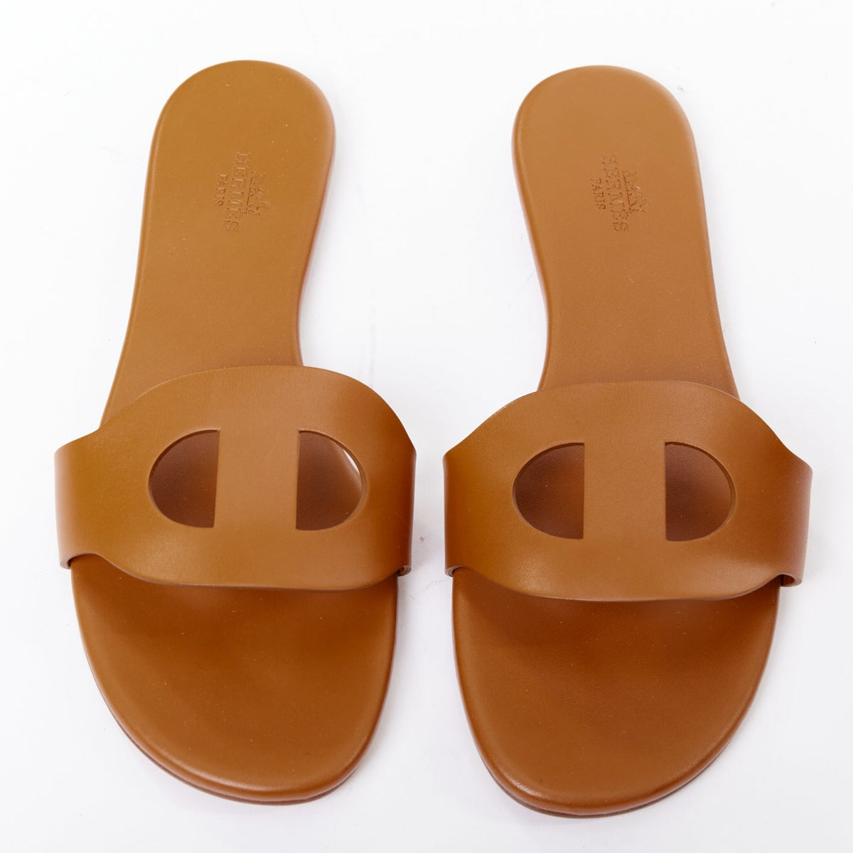 Women's Hermes Leather Flat Sandal Slippers