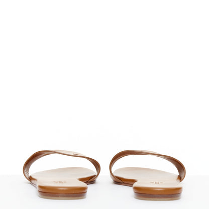 Women's Hermes Leather Flat Sandal Slippers