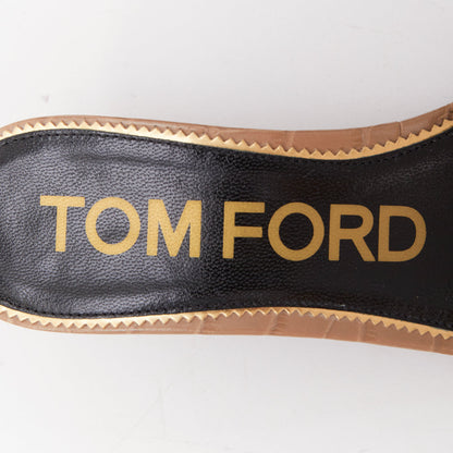 Women's Tom Ford Croc Embossed Leather Sandal
