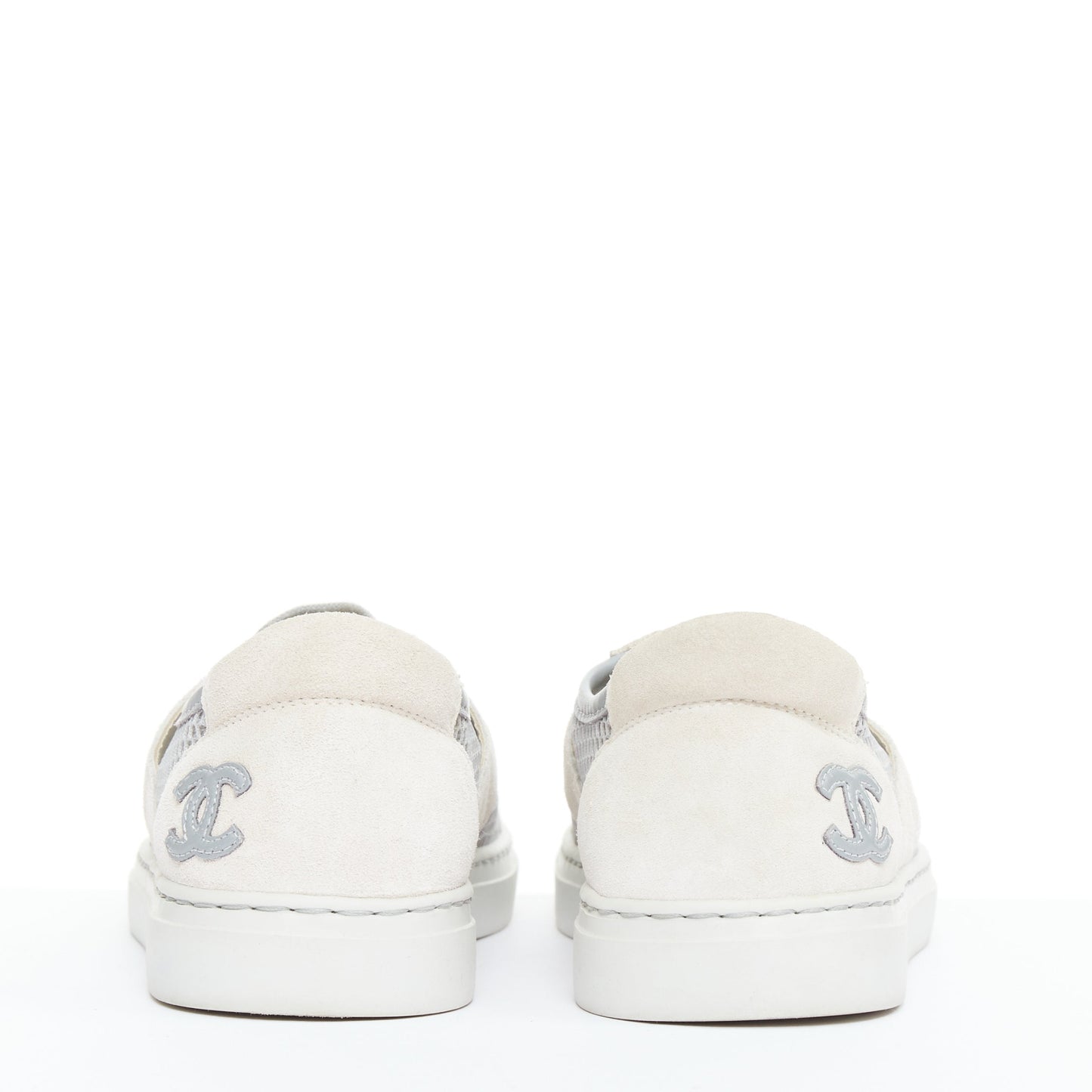 Women's Chanel Mesh Suede Panel Sneakers