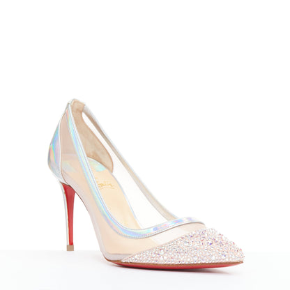 Women's Christian Louboutin Mesh Crystal Heels