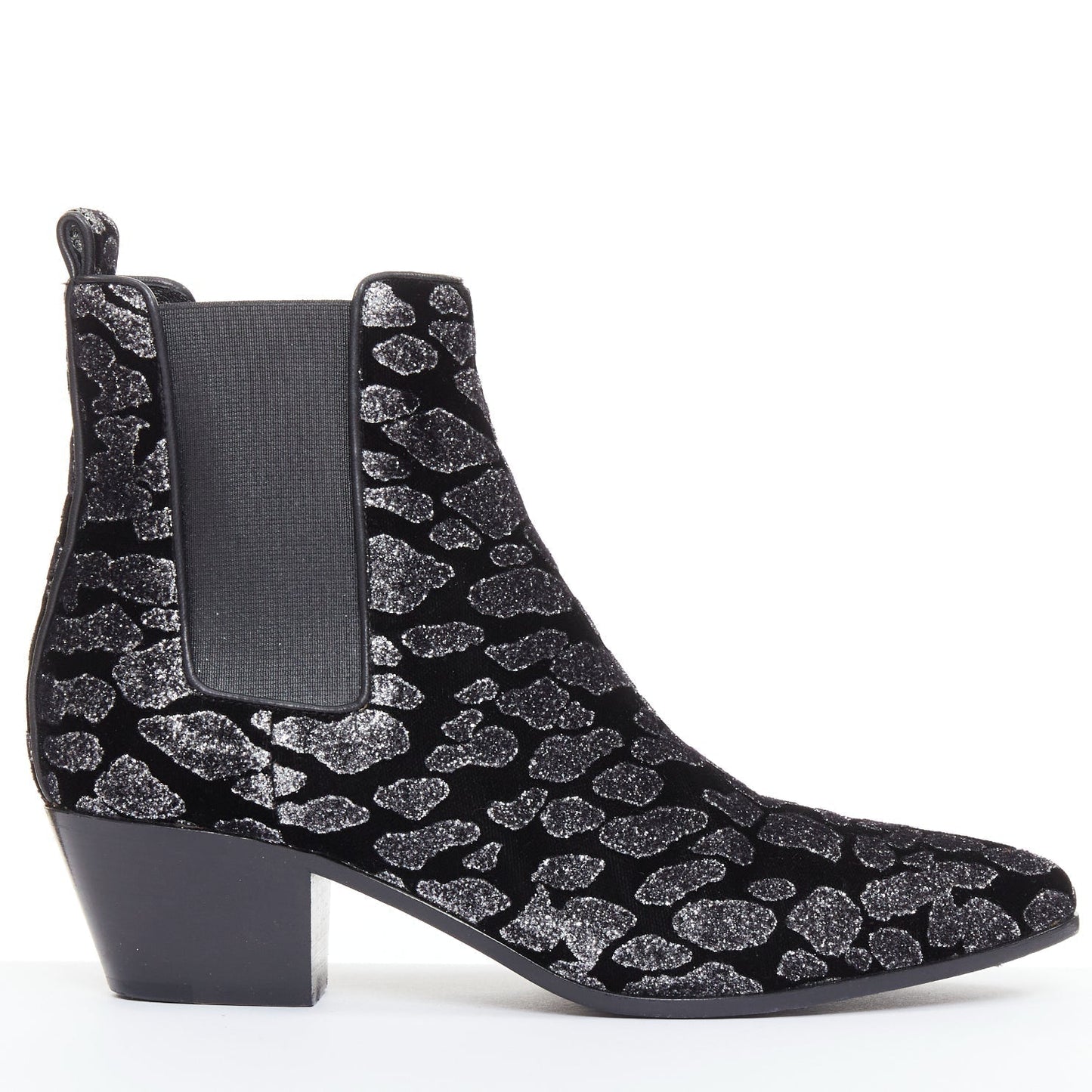 Women's Saint Laurent Velvet Chelsea Boots
