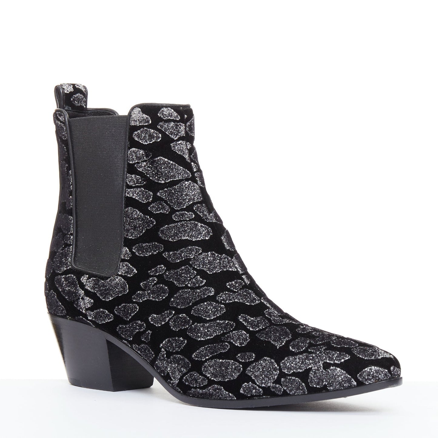 Women's Saint Laurent Velvet Chelsea Boots