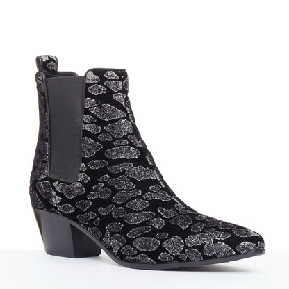 Women's Saint Laurent Velvet Chelsea Boots