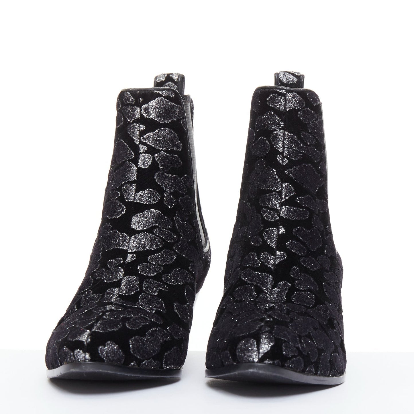 Women's Saint Laurent Velvet Chelsea Boots