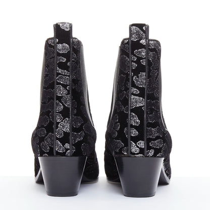 Women's Saint Laurent Velvet Chelsea Boots