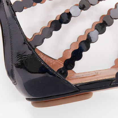 Women's Alaia Patent Scalloped Cage Sandals