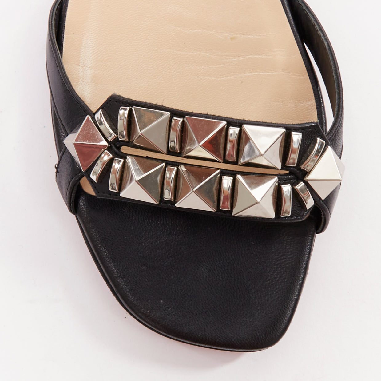 Women's Christian Louboutin Leather Studded Sandals