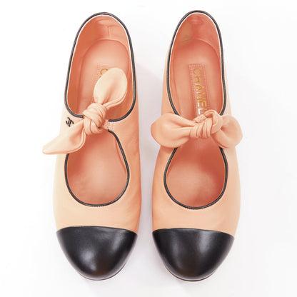 Women's Chanel Lambskin Leather Ribbon Flats