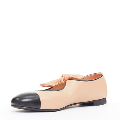 Women's Chanel Lambskin Leather Ribbon Flats